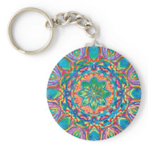 Painted Flower Keychain