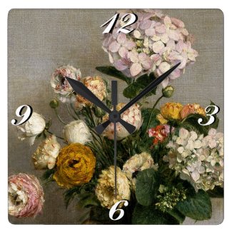 Painted Flowers, Clock