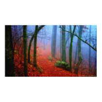 Painted Forest Autumn Blue Fog Poster Print posters