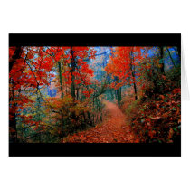 Painted Forest Autumn Flame Watercolor Gifts Greeting Cards
