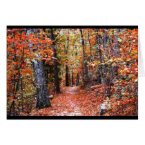 Painted Forest Autumn Trail Watercolor Gifts Cards
