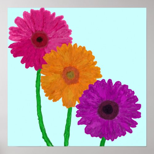 Painted Gerbera Daisies print