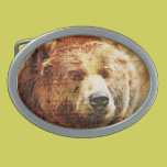 Painted Grizzly Bear Belt Buckle belt buckles