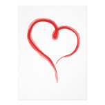 Painted heart invitation invitations