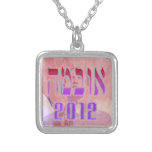 Painted Hebrew Obama 2012 Necklace