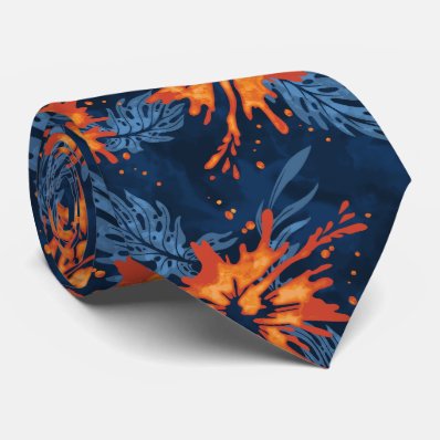 Painted Hibiscus Hawaiian Floral Two-sided&#160;Printed Tie
