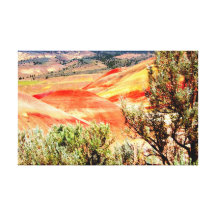Painted hills 2 stretched canvas print