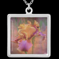 Painted Iris Wearable Art Necklace necklaces