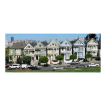Painted Ladies Houses San Fran Calif Panorama Canv Posters