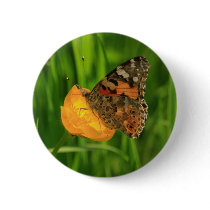 Painted Lady Butterfly Button