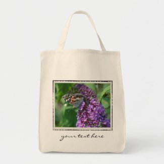 Painted Lady Butterfly on Purple ~ Tote Bag bag