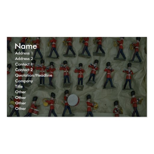 Painted lead soldiers business cards (front side)