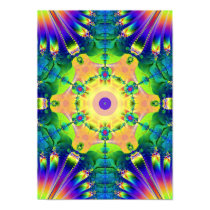 painted leather with rainbow feathers: detail poster