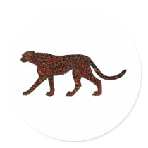 Painted Leopard Round Stickers