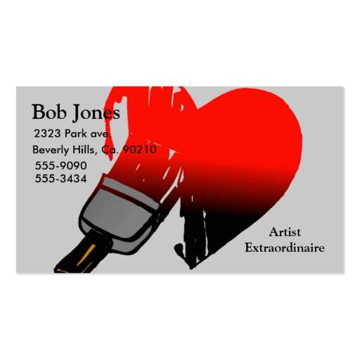 Painted Love Set Business Card Template (front side)