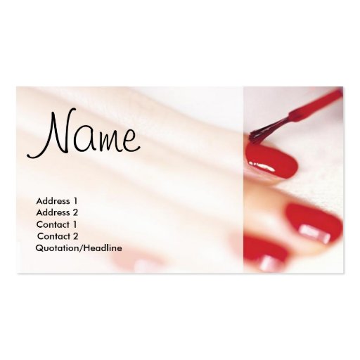 Painted Nails Business Card (front side)