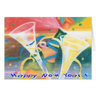 Painted New Year Greeting Card