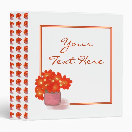 Painted Orange Daisies-Binder