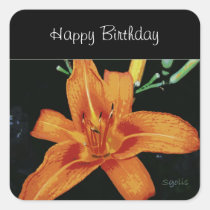 Painted Orange Tiger Lily Sticker stickers