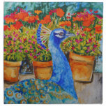 Painted Peacock & Flower Napkins napkins