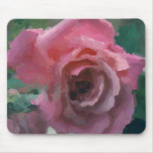 Painted Pink Rose Mousepad