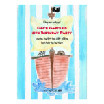 Painted Pirate Ship Birthday Invitation