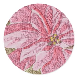 Painted Poinsettia Christmas Flower sticker