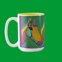 Painted Pony - designer mug by folkartblonde Painted Pony - designer mug