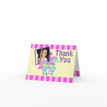 Painted Pony Thank You with Photo Greeting Card