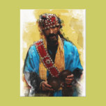 Painted Portrait of Gnaouan Musician of Morocco canvas prints