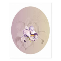 Painted Purple Iris Collage postcards