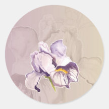 Painted Purple Iris Collage Sticker