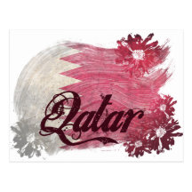 Painted Qatar Flag Postcards