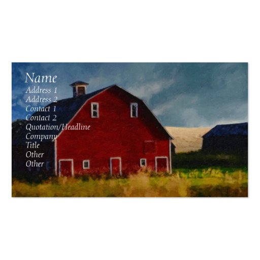 Painted Red Barn Business Card Template (front side)