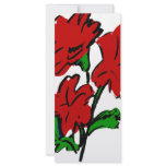 PAINTED RED FLOWERS CUSTOM RACK CARD