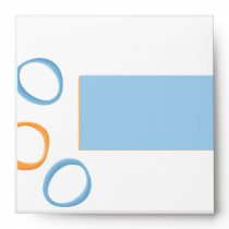 Painted Retro Circles blue 2 Square Envelope envelopes