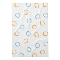 Painted Retro Circles blue Kitchen Towel kitchen towels