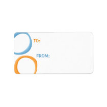 Painted retro Circles blue orange Gift Tag labels