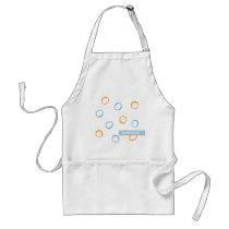 Painted Retro CIrcles blue Superchef Apron aprons