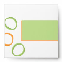 Painted Retro Circles green 2 Square Envelope envelopes