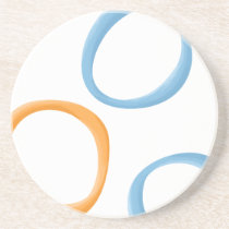 Painted Retro CIrcles orange blue Coaster coasters