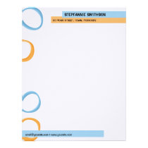 Painted Retro Circles orange blue Letterhead 2 letterhead