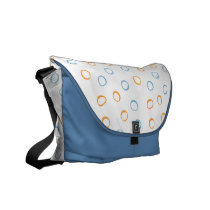 Painted Retro Circles orange blue Messenger Bag messenger bags
