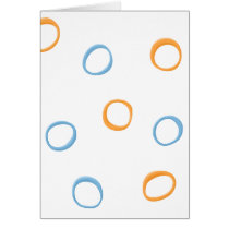 Painted Retro Circles orange blue Note Card cards