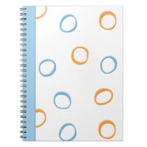 Painted Retro Circles orange blue Notebook notebooks
