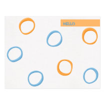 Painted Retro Circles orange blue Postcard postcards