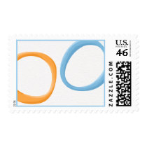 Painted Retro Circles orange blue Stamp stamps