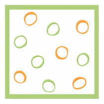 Painted Retro Circles orange green border Poster posters