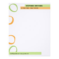 Painted Retro Circles orange green Letterhead letterhead