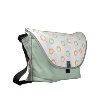 Painted Retro Circles orange green Messenger Bag messenger bags